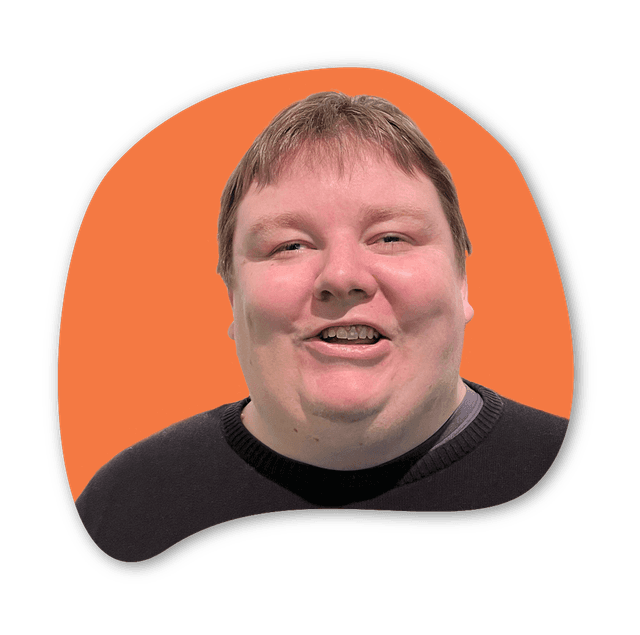 Stian Snoen, smilende